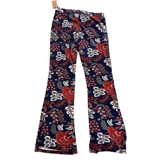 MAZE Navy Boho Print Flare Leg Pants Size L NEW - Picture 3 of 7